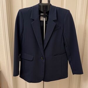 Abercrombie & Fitch Navy Single-Button Tailored Blazer